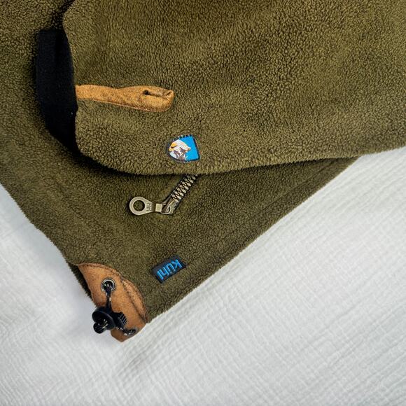 KUHL Alpenwurx Fleece Jacket Olive Green Outdoor Men's Large Canada Gorpcore - Picture 9 of 16